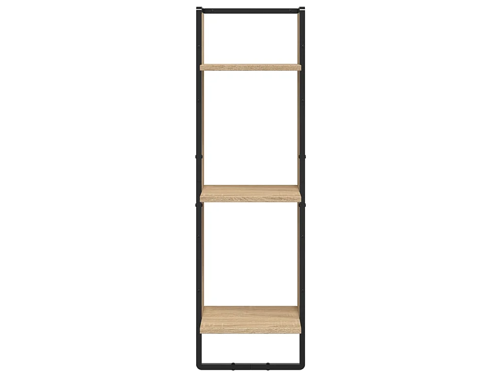Ensemble d'étagères murales avec barres 6 pcs chêne sonoma