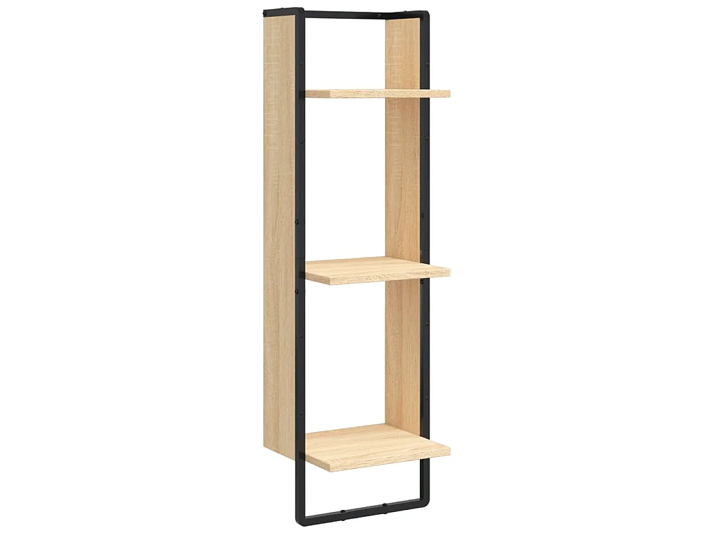 Ensemble d'étagères murales avec barres 6 pcs chêne sonoma