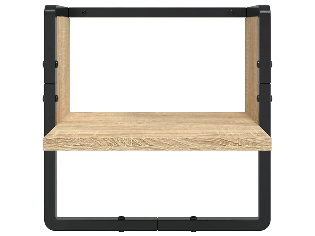 Ensemble d'étagères murales avec barres 6 pcs chêne sonoma