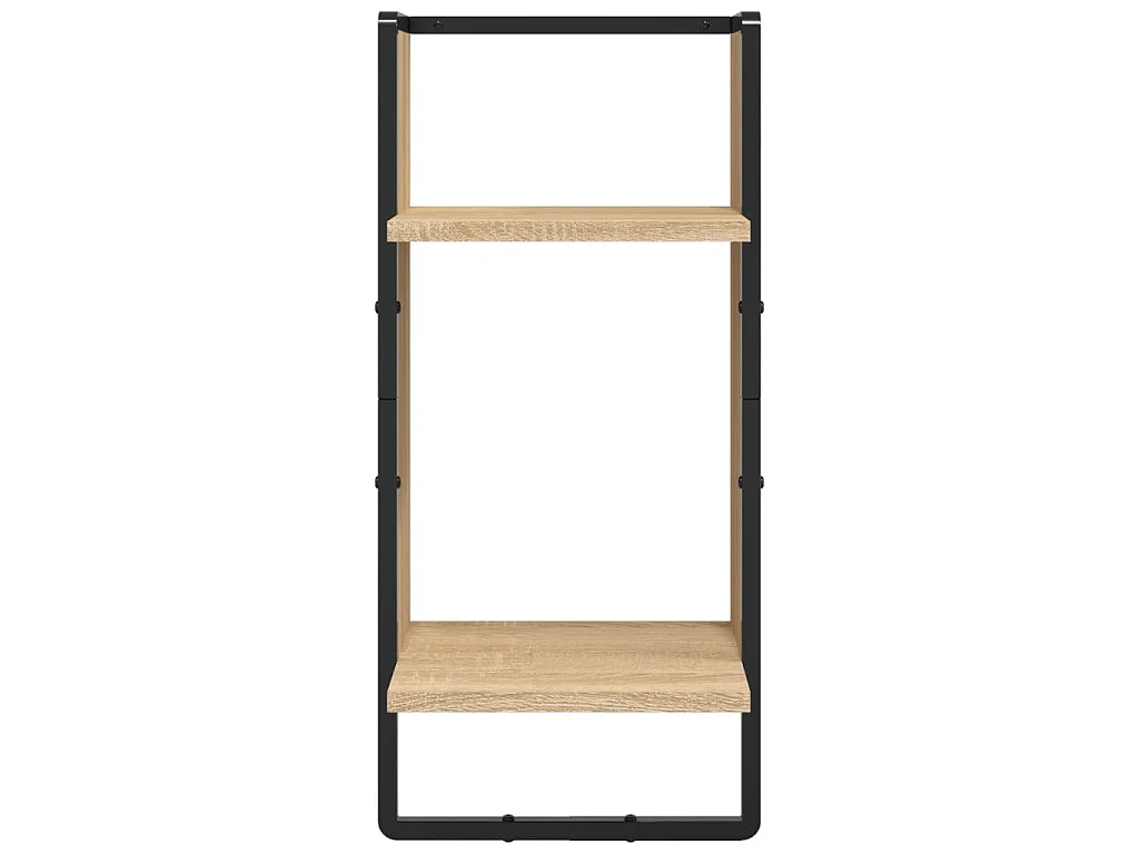 Ensemble d'étagères murales avec barres 6 pcs chêne sonoma