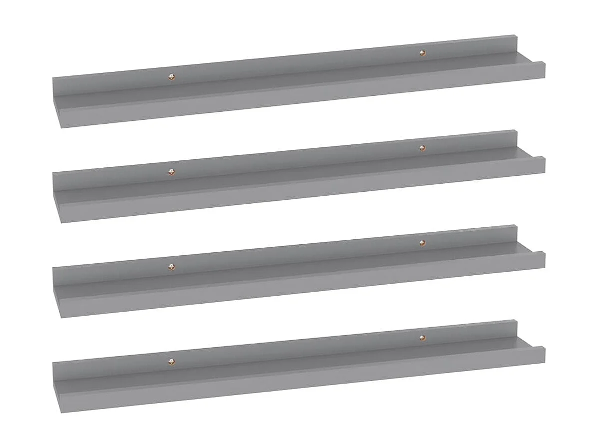 Wandschappen 4 st 60x9x3 cm grijs
