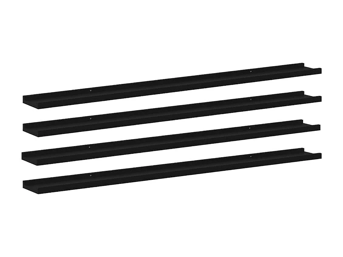 Wandschappen 4 st 115x9x3 cm zwart
