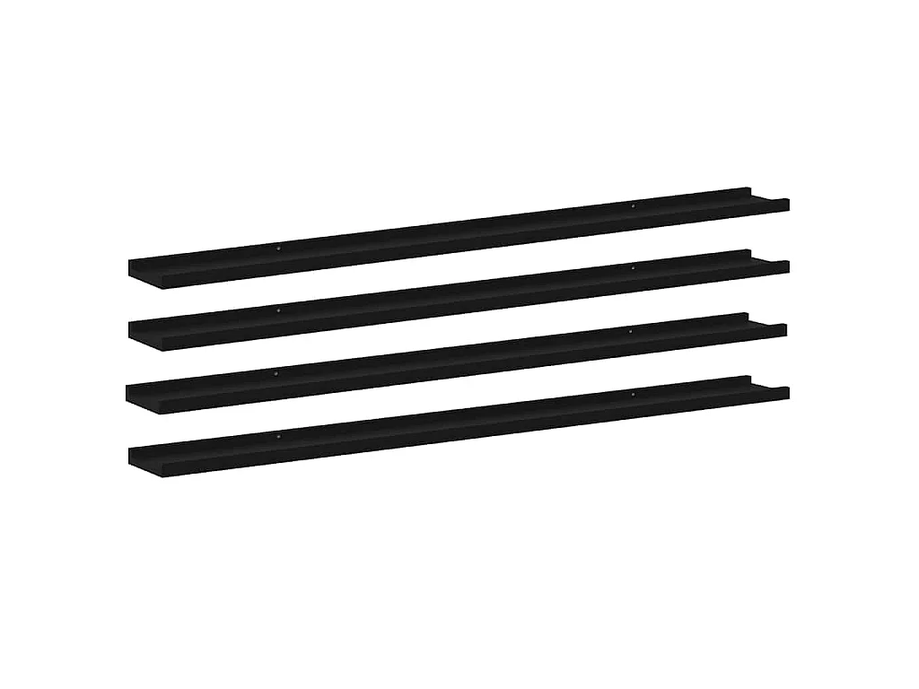 Wandschappen 4 st 115x9x3 cm zwart
