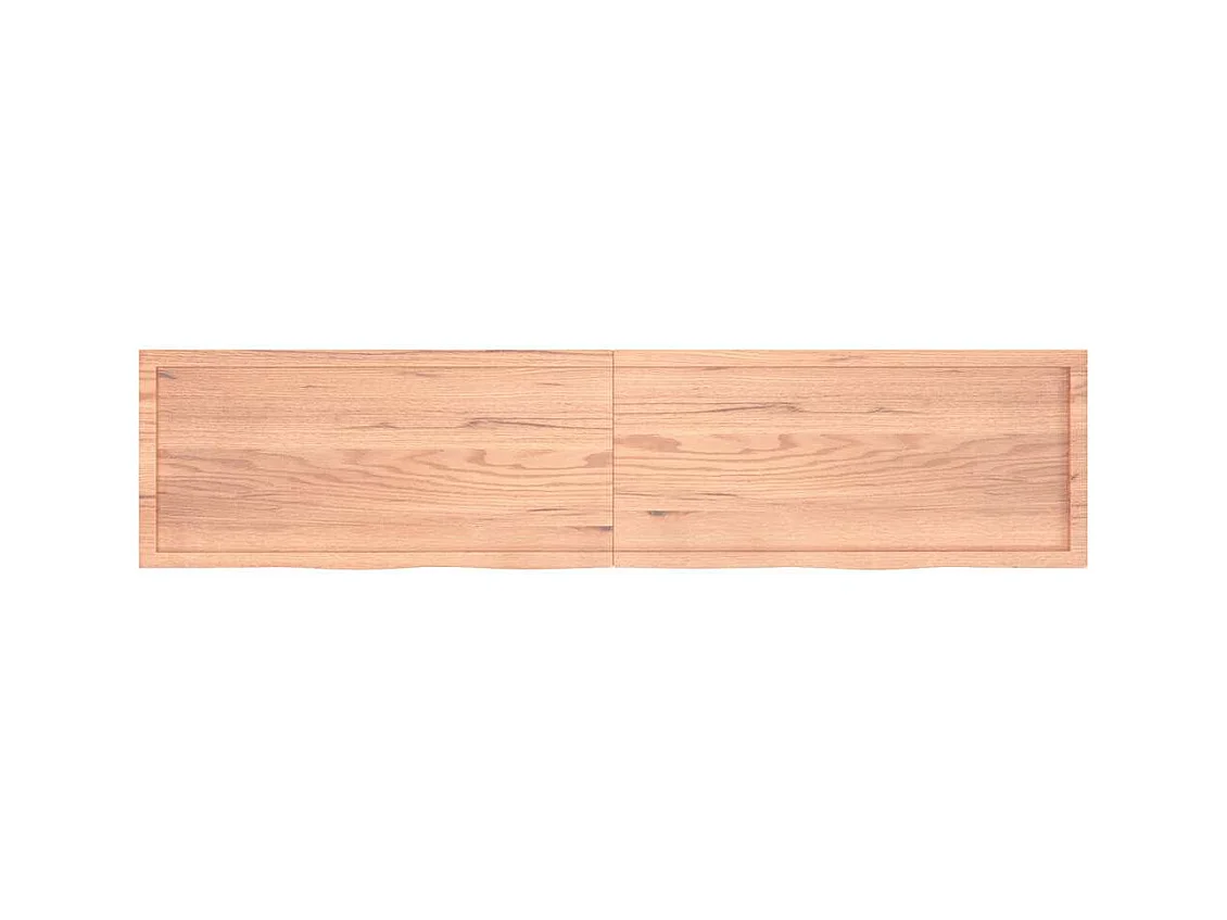 Wandregal Hellbraun 220x50x(2-6) cm Massivholz Eiche Behandelt