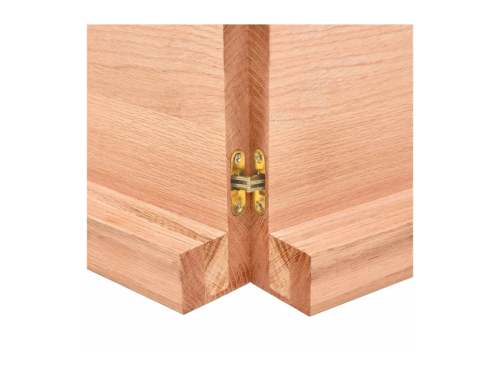 Wandregal Hellbraun 220x50x(2-6) cm Massivholz Eiche Behandelt