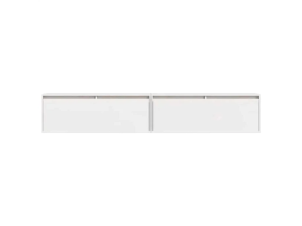 Armoires murales 2 pcs Blanc 100x30x35 cm Bois de pin massif