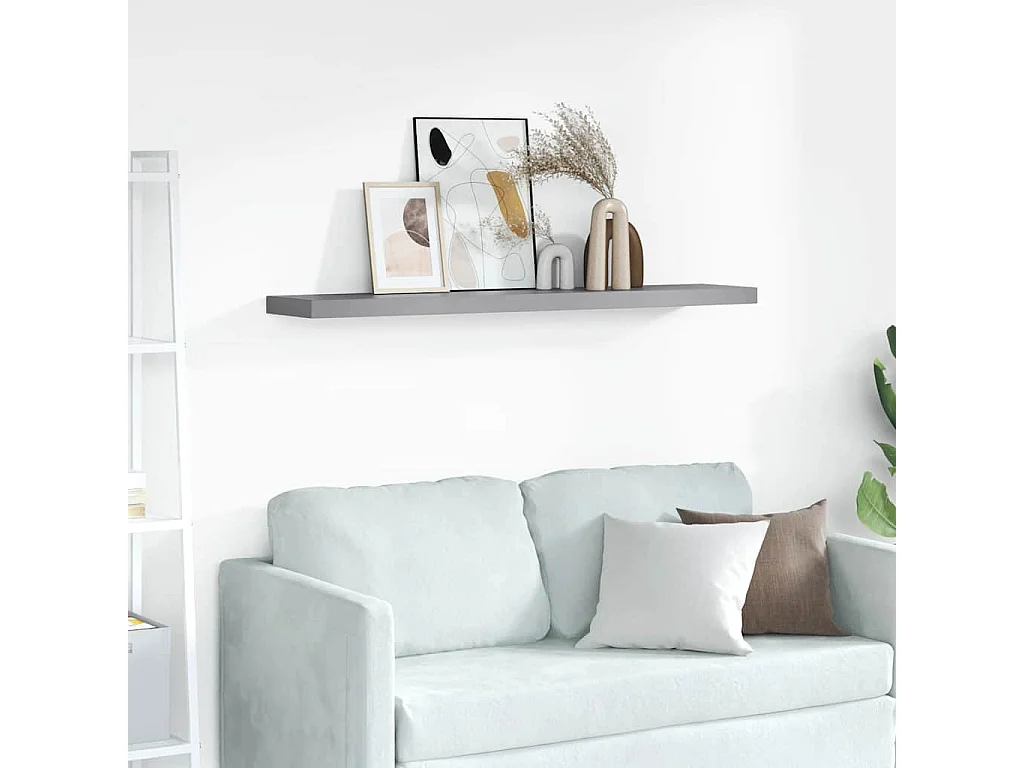 Étagère murale flottante gris 120x23,5x3,8 cm MDF