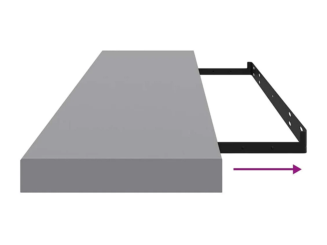 Étagère murale flottante gris 120x23,5x3,8 cm MDF