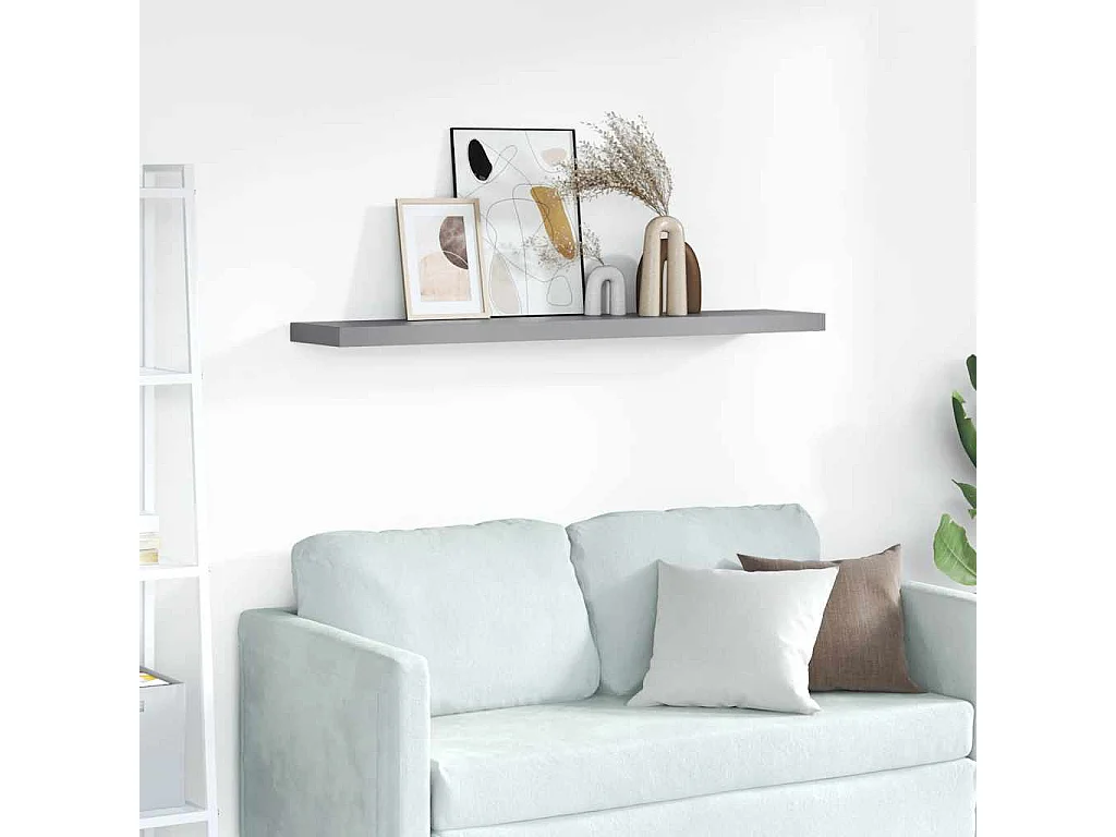 Étagère murale flottante gris 120x23,5x3,8 cm MDF