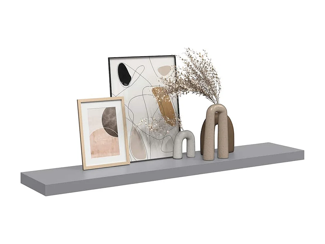 Étagère murale flottante gris 120x23,5x3,8 cm MDF