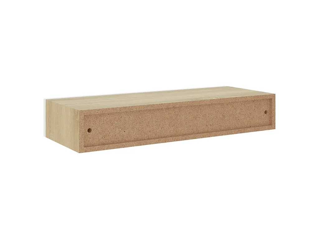 Mensola a muro con cassetti in rovere e bianco 60x23,5x10 cm MDF