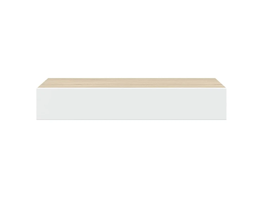 Mensola a muro con cassetti in rovere e bianco 60x23,5x10 cm MDF