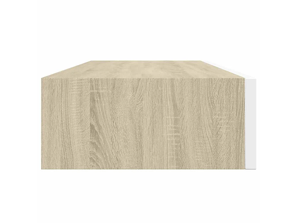 Mensola a muro con cassetti in rovere e bianco 60x23,5x10 cm MDF