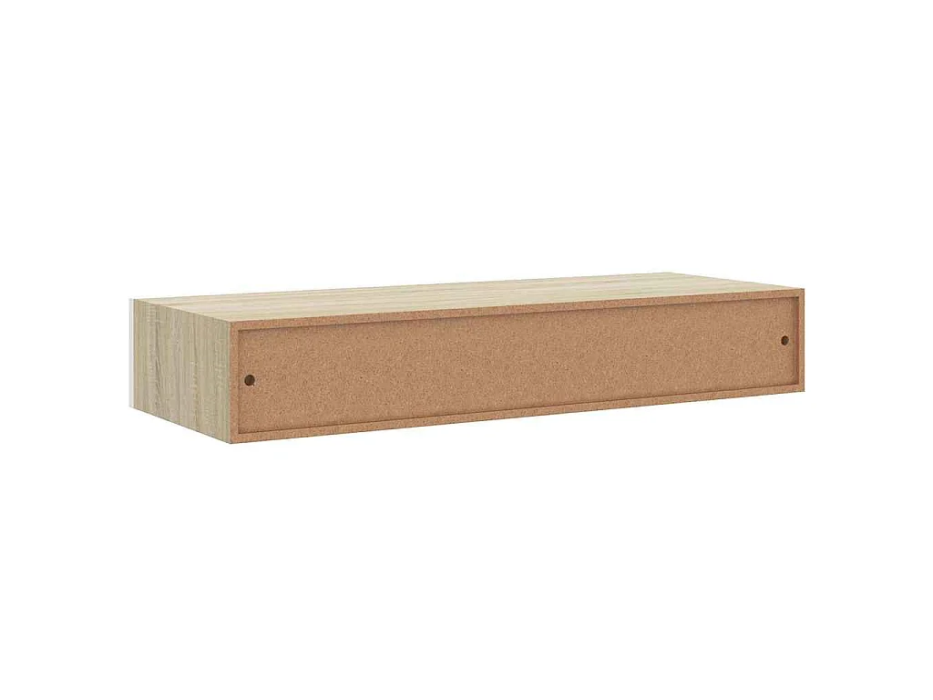 Mensola a muro con cassetti in rovere e bianco 60x23,5x10 cm MDF