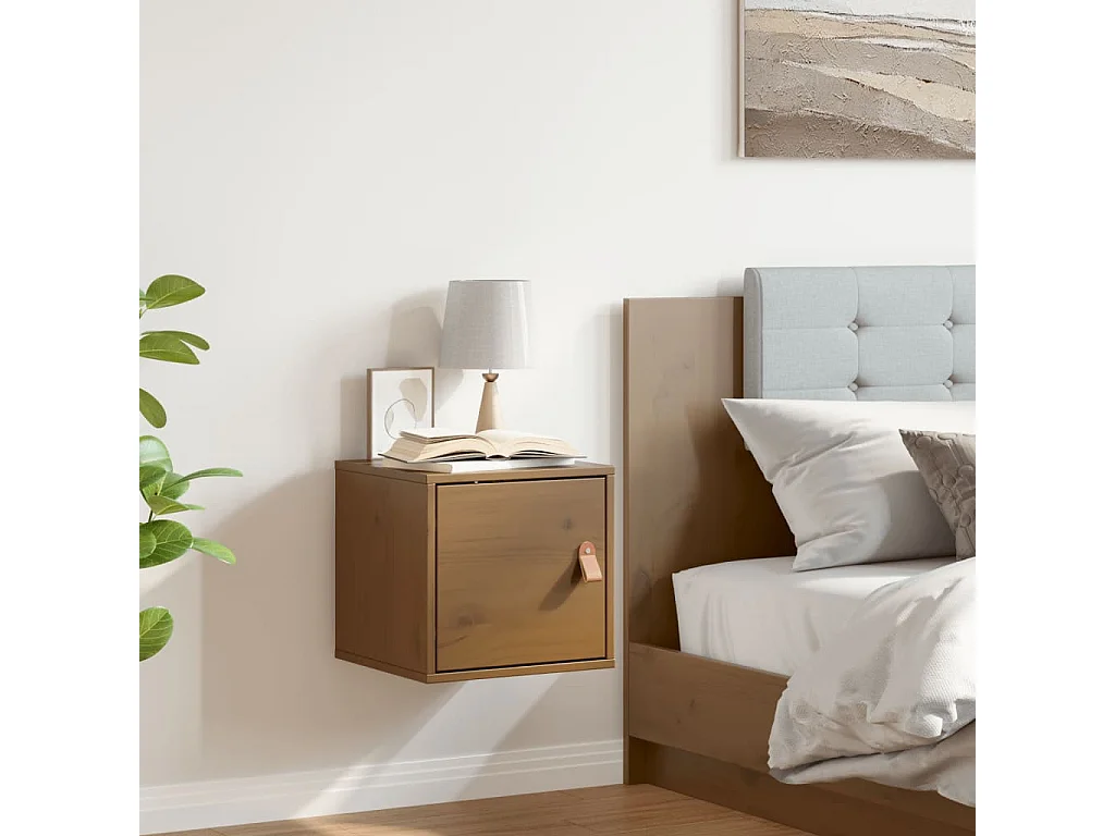 Armoire murale Marron miel 31,5x30x30 cm Bois de pin massif