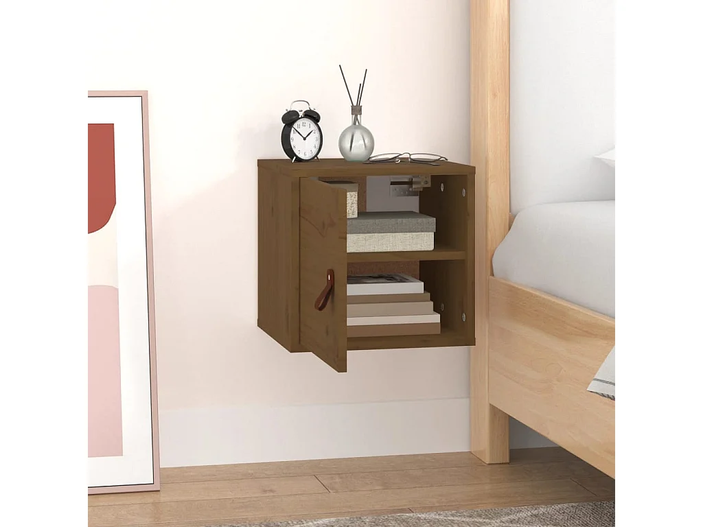 Armoire murale Marron miel 31,5x30x30 cm Bois de pin massif