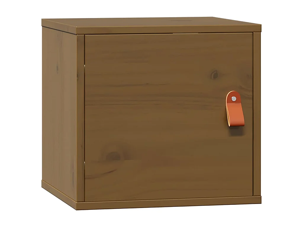 Wandkast 31,5x30x30 cm massief grenenhout honingbruin