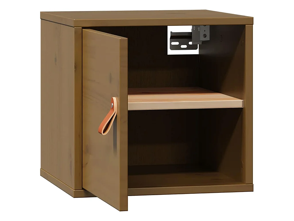 Wandkast 31,5x30x30 cm massief grenenhout honingbruin