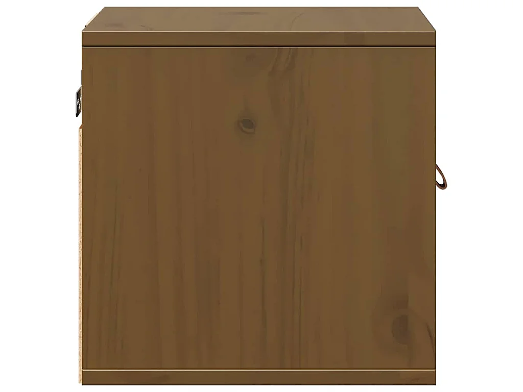 Wandkast 31,5x30x30 cm massief grenenhout honingbruin
