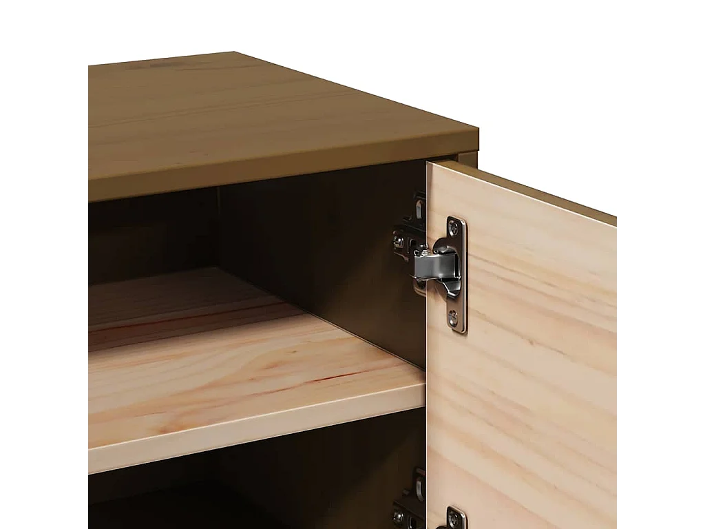 Wandkast 31,5x30x30 cm massief grenenhout honingbruin