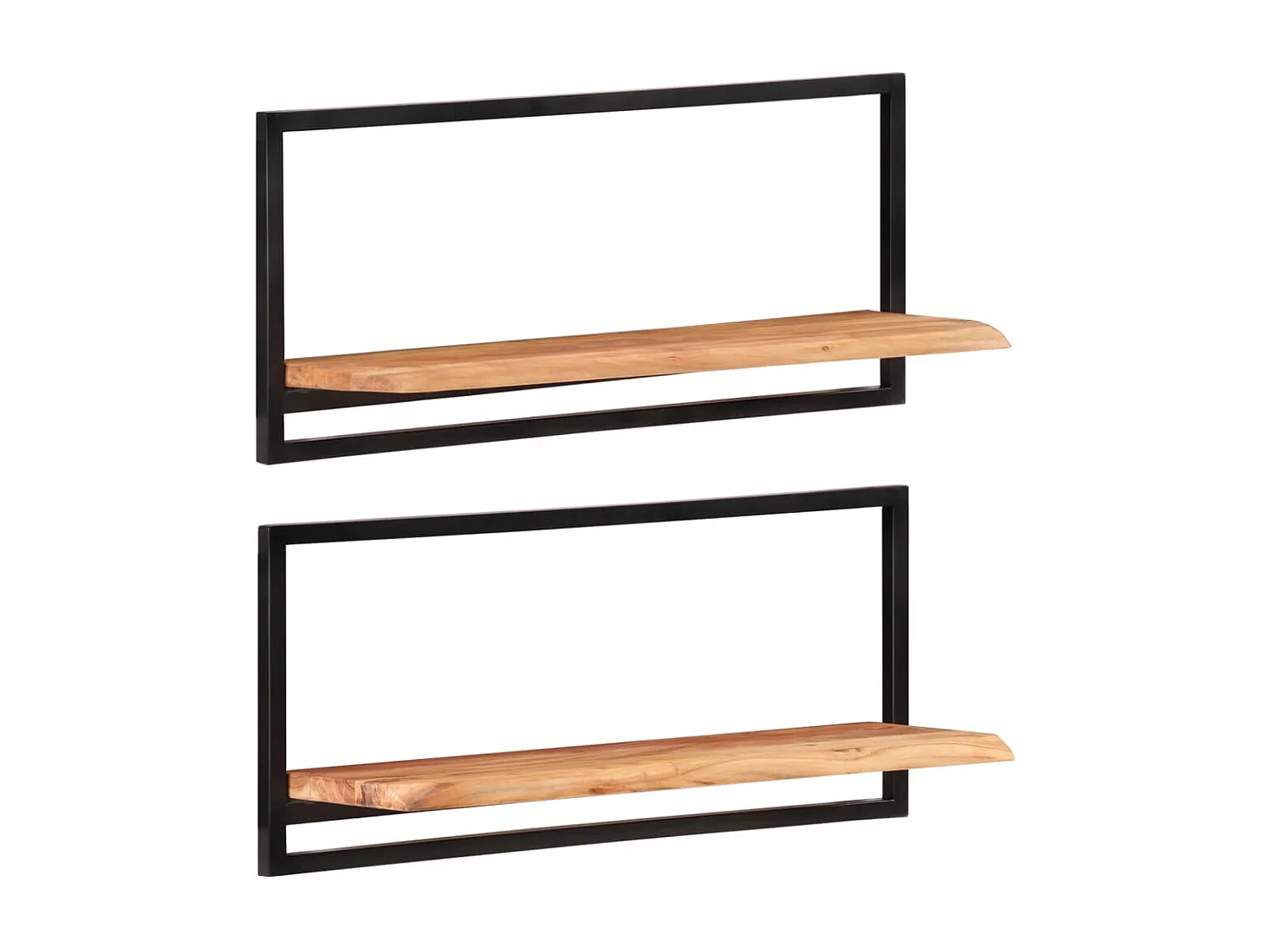 Étagères murales 2 pcs 80x25x35 cm Bois d'acacia et acier