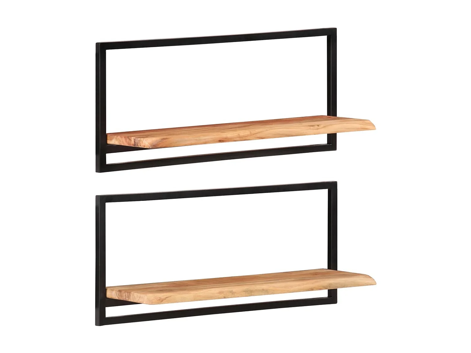 Étagères murales 2 pcs 80x25x35 cm Bois d'acacia et acier
