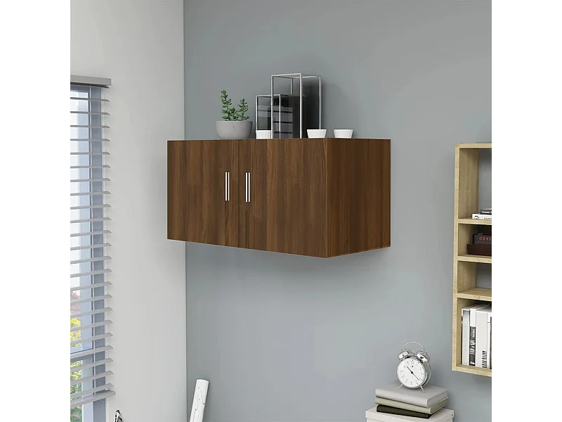 Hangkast 80x39x40 cm bewerkt hout bruin eikenkleur
