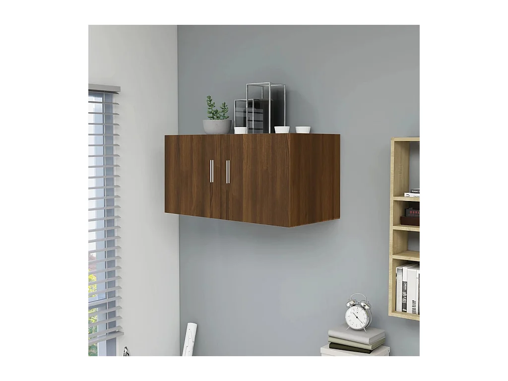 Hangkast 80x39x40 cm bewerkt hout bruin eikenkleur
