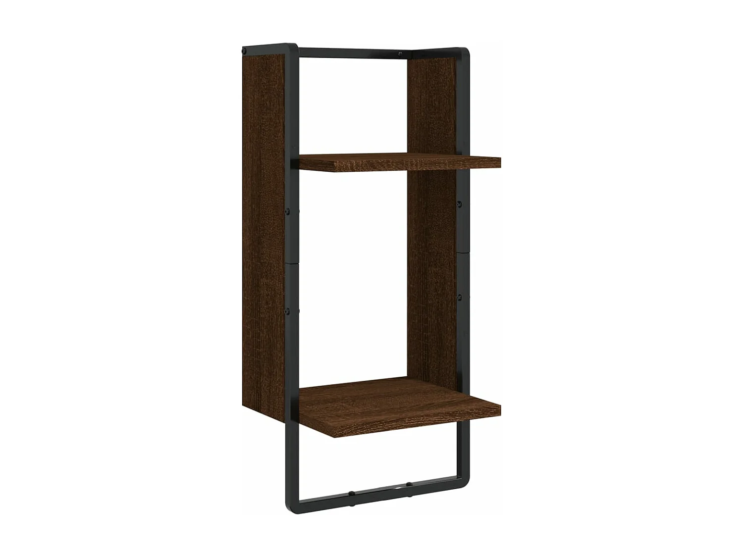 Set Mensole Parete con Aste 4pz Rovere Marrone in Multistrato