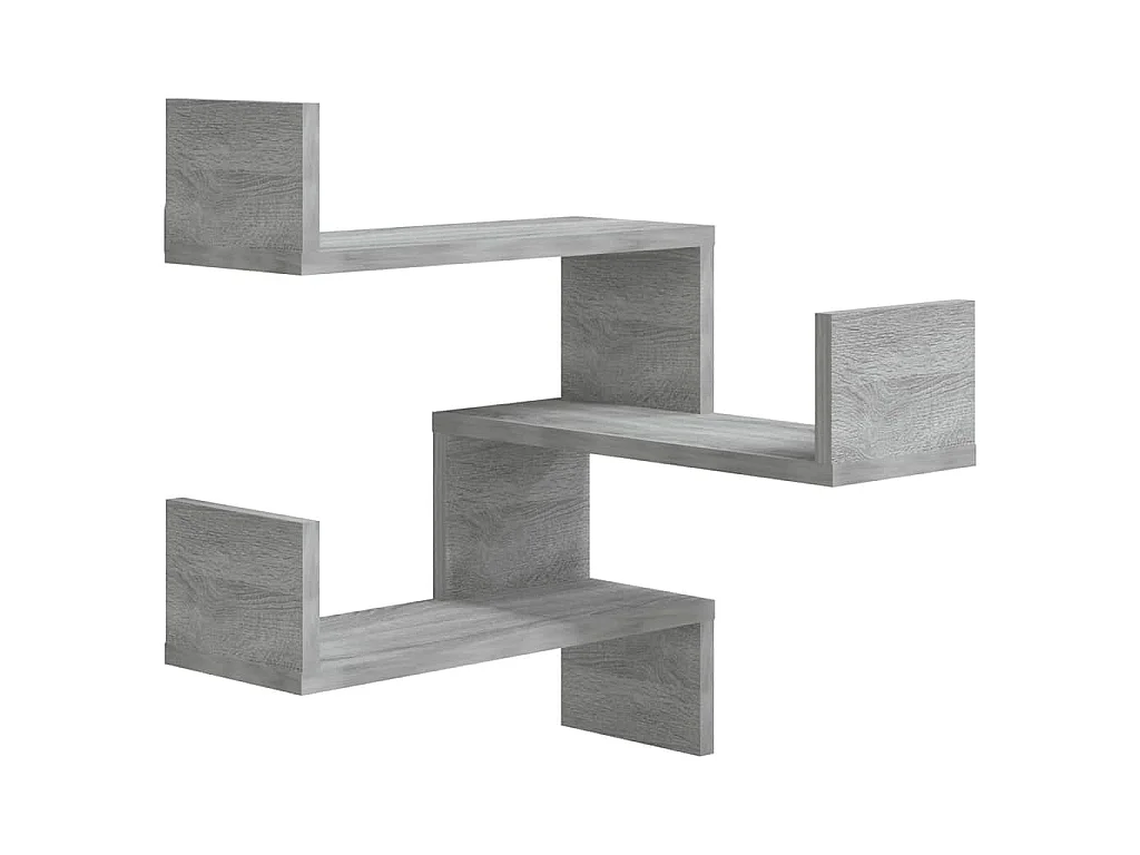 Étagères d'angle murales 2 pcs Sonoma gris 40x40x50 cm Bois