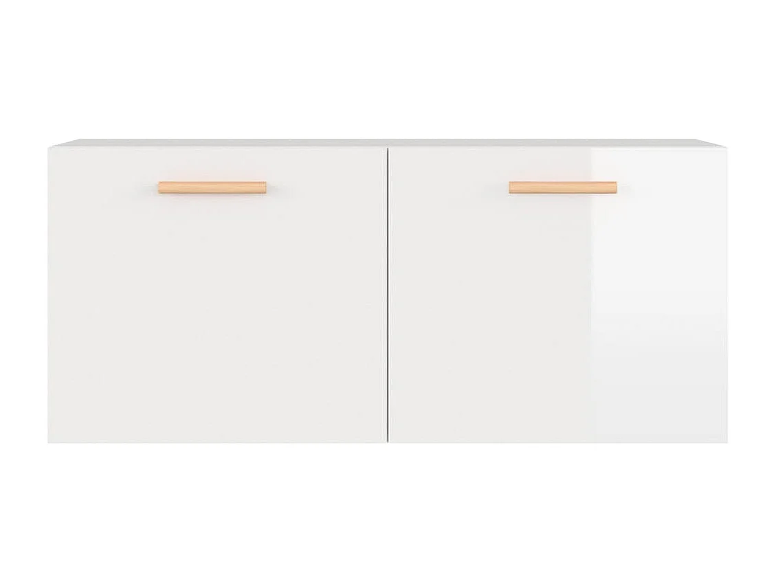 Wandkast 80x35x36,5 cm bewerkt hout hoogglans wit