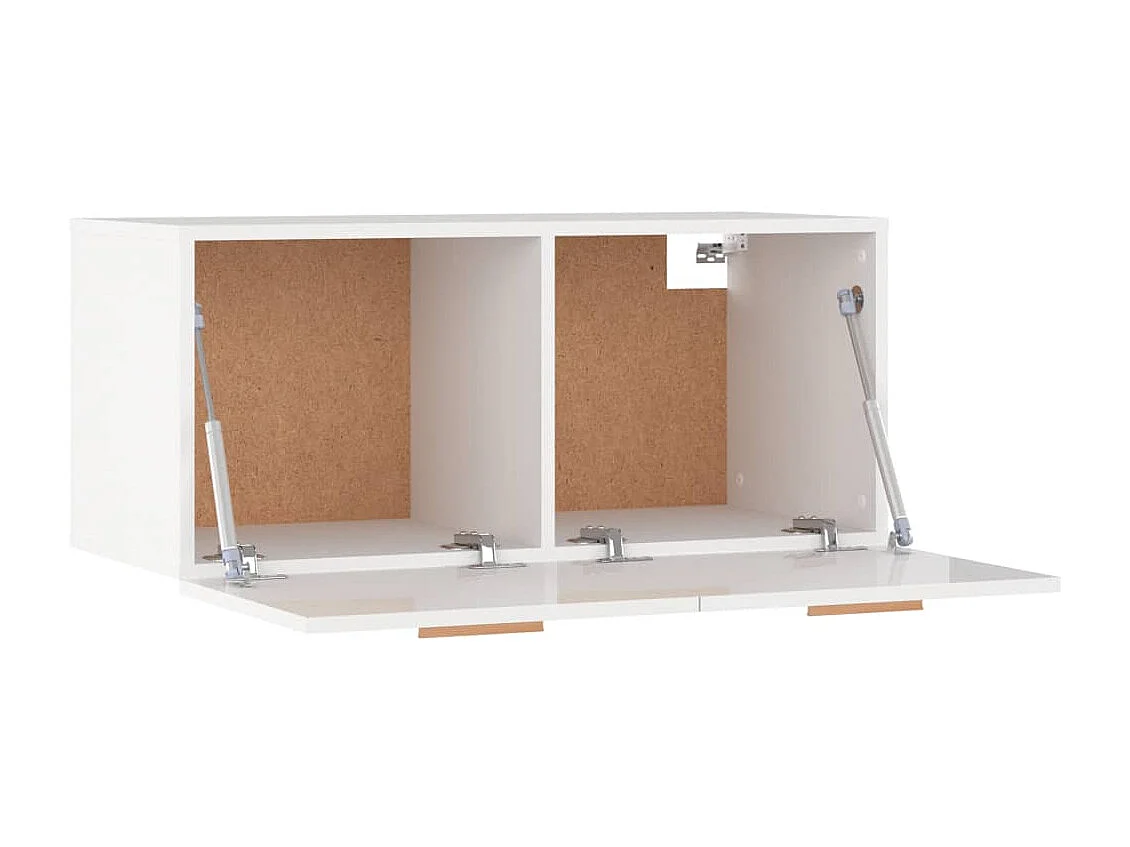 Wandkast 80x35x36,5 cm bewerkt hout hoogglans wit