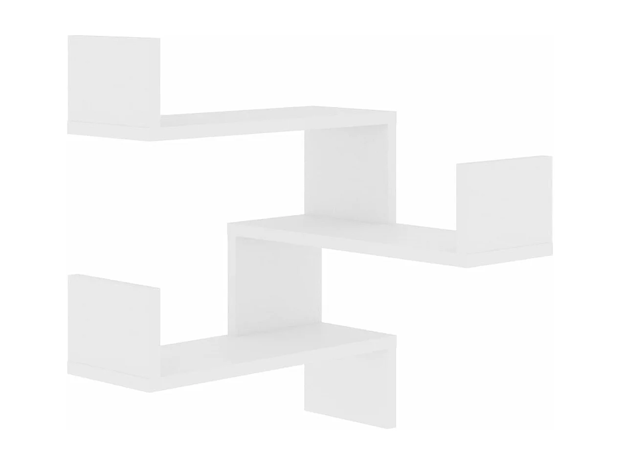 Étagère d'angle murale Blanc 40x40x50 cm bois d’ingénierie