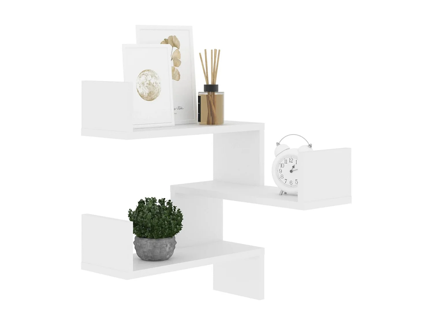 Prateleira de canto p/ parede 40x40x50 cm deriv. madeira branco