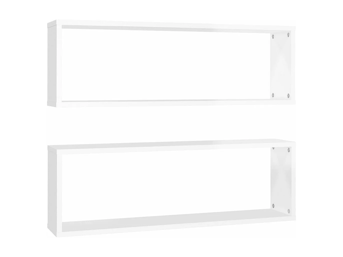 Étagère cube murale 2 pcs Blanc brillant 80x15x26,5cm