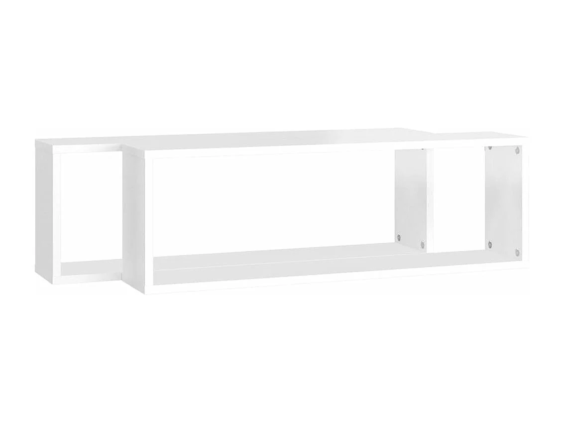 Étagère cube murale 2 pcs Blanc brillant 80x15x26,5cm