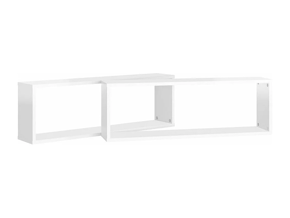 Étagère cube murale 2 pcs Blanc brillant 80x15x26,5cm
