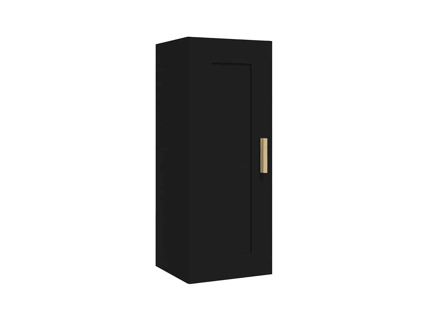 Wandkast 35x34x90 cm bewerkt hout zwart