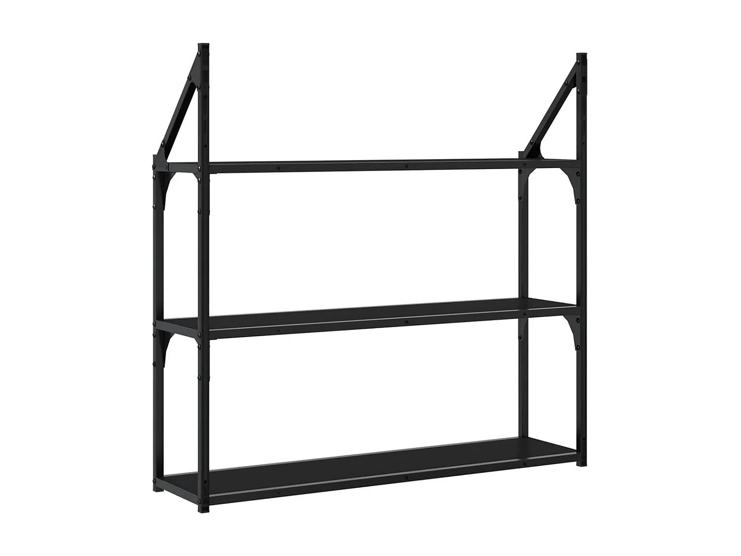 Prateleira de parede 3 níveis 80x21x78,5cm deriv. madeira preto