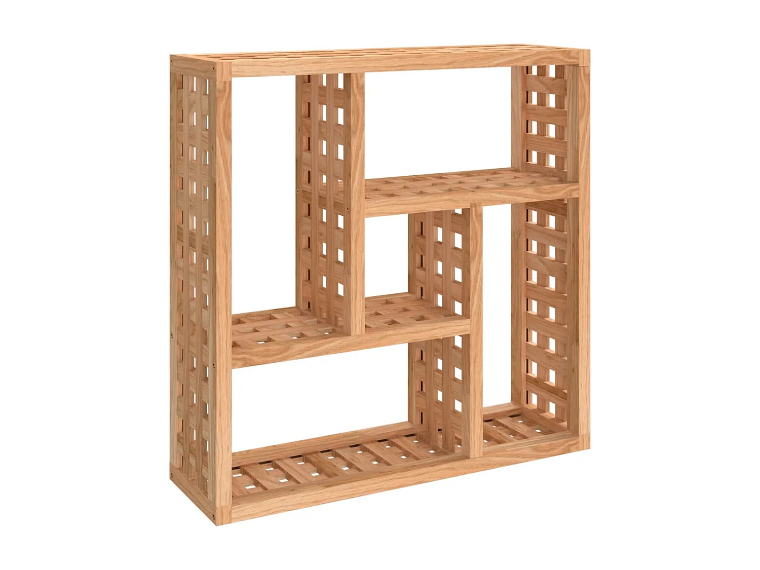 Wandregal 49x15x49 cm Massivholz Nussbaum