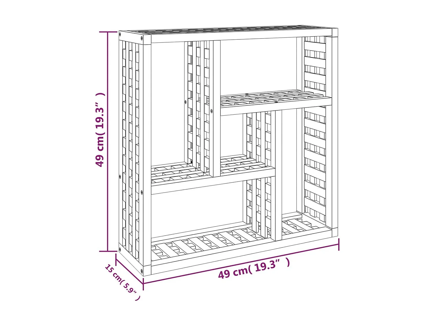 Wandschap 49x15x49 cm massief walnotenhout