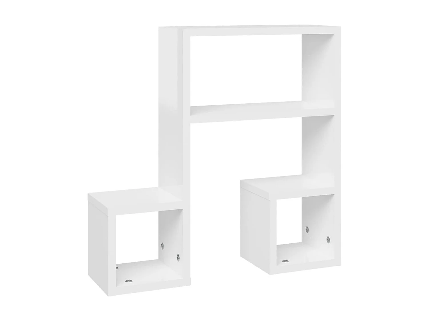 Mensole a Muro 2 pz Bianco Lucido 50x15x50 cm Legno Multistrato