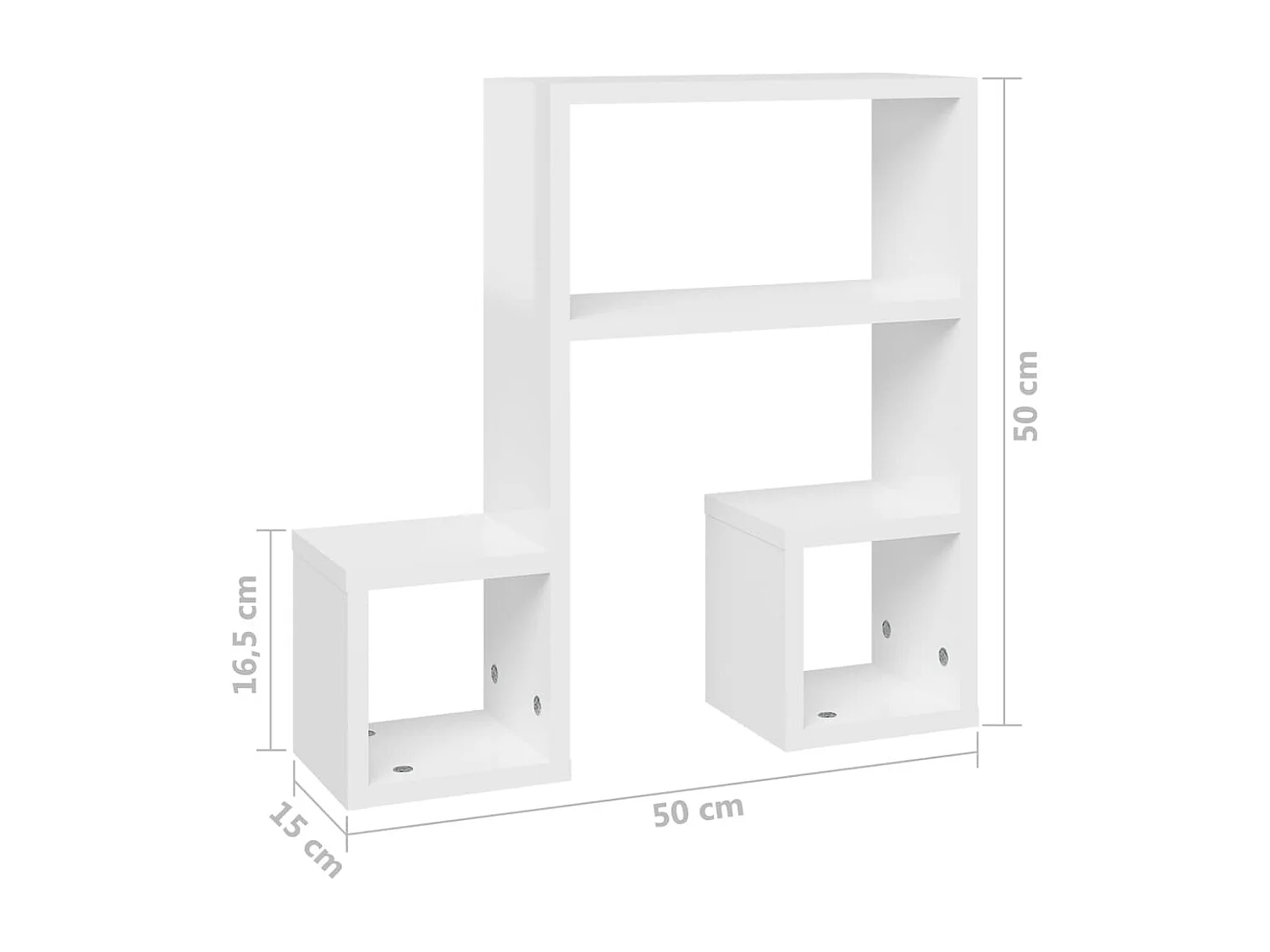 Mensole a Muro 2 pz Bianco Lucido 50x15x50 cm Legno Multistrato