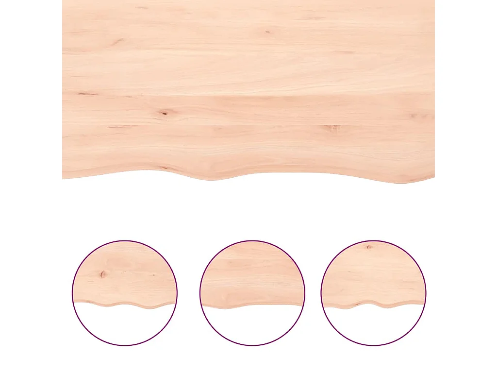 Étagère murale 200x60x(2-6) cm bois de chêne massif non traité