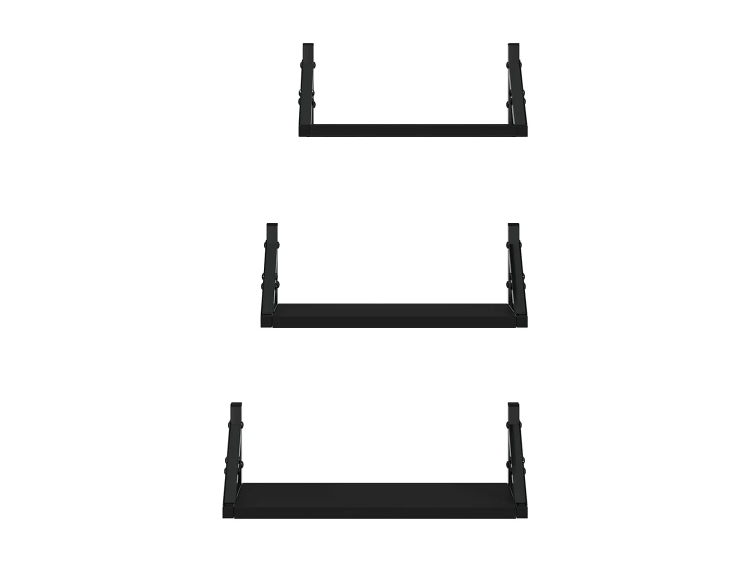Ensemble d'étagères murales 3 pcs noir bois d'ingénierie