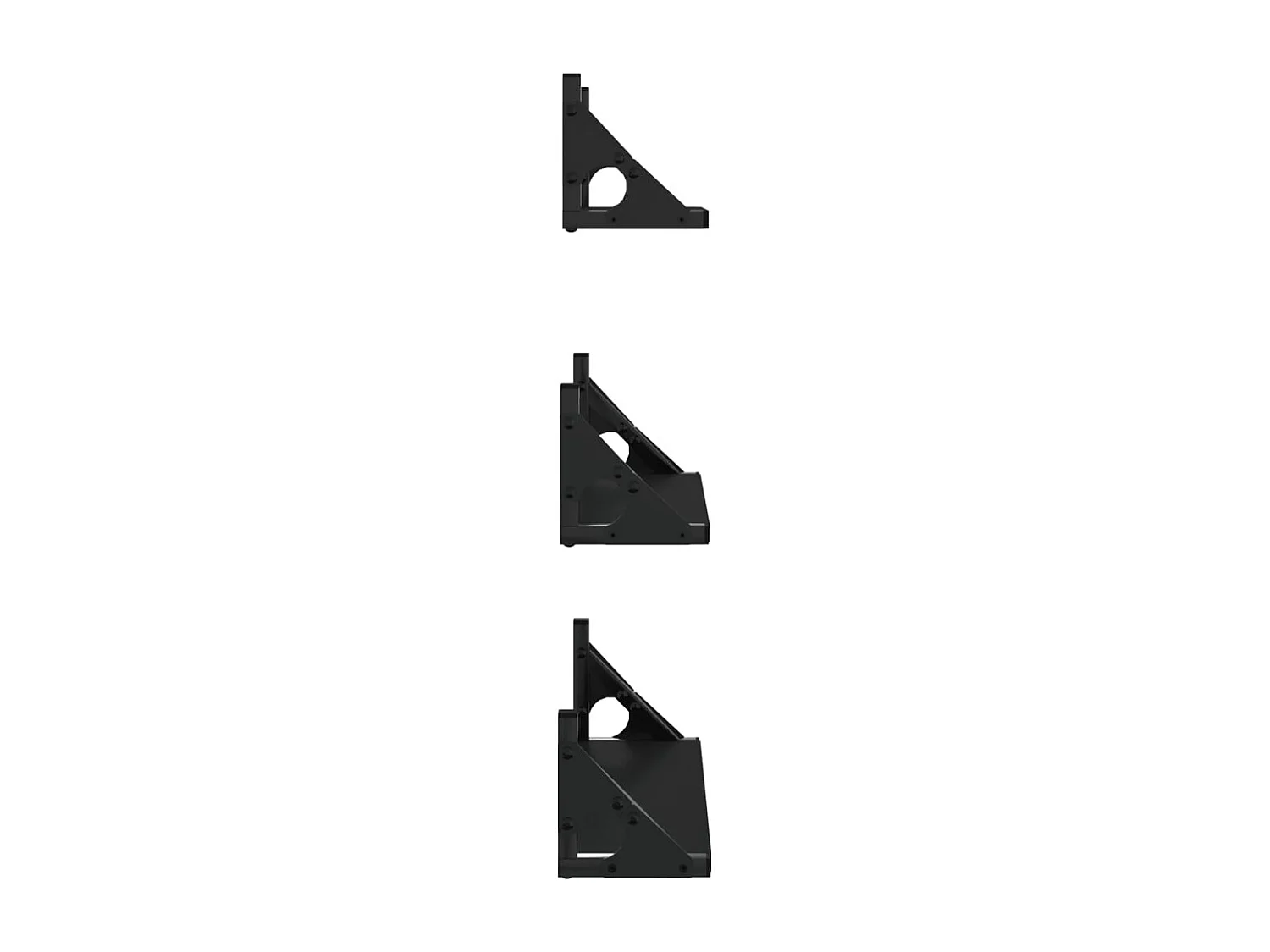 Ensemble d'étagères murales 3 pcs noir bois d'ingénierie