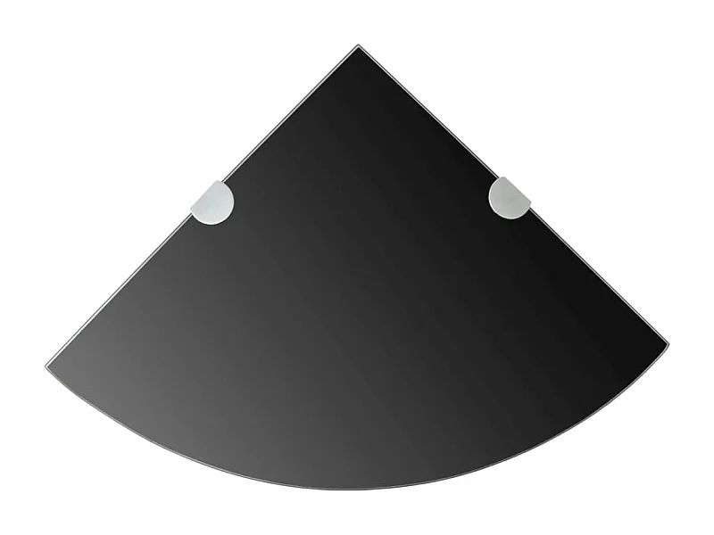 Étagère de coin avec supports chromés Verre Noir 35 x 35 cm