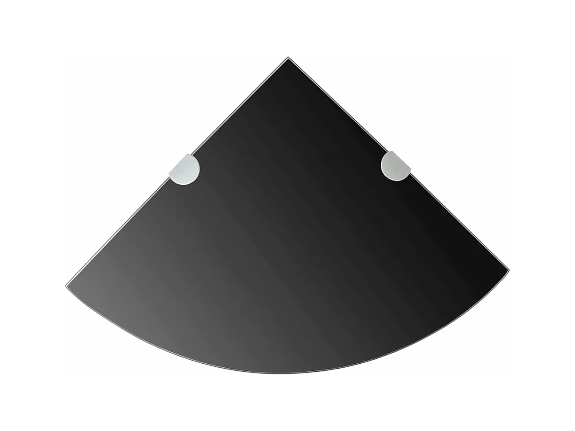 Étagère de coin avec supports chromés Verre Noir 35 x 35 cm