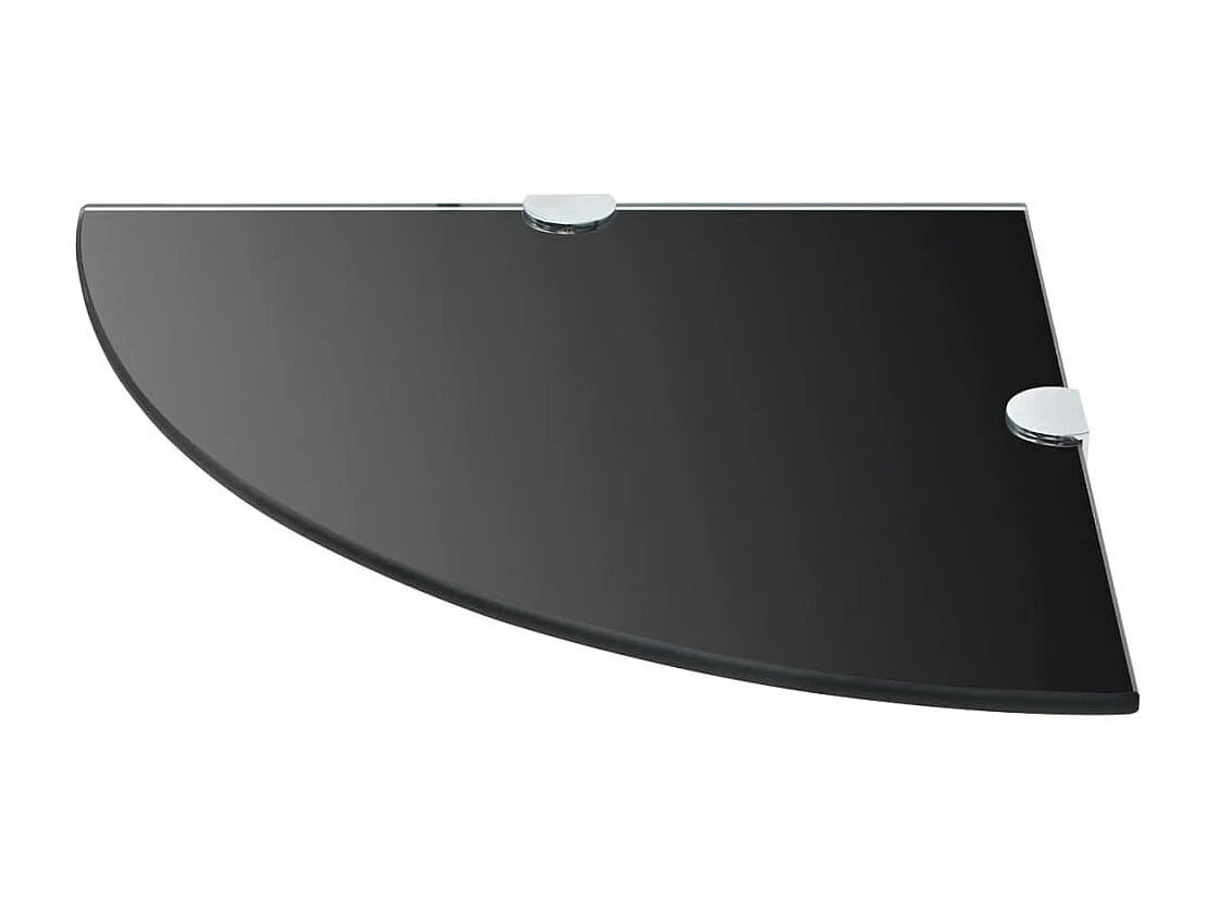 Étagère de coin avec supports chromés Verre Noir 35 x 35 cm