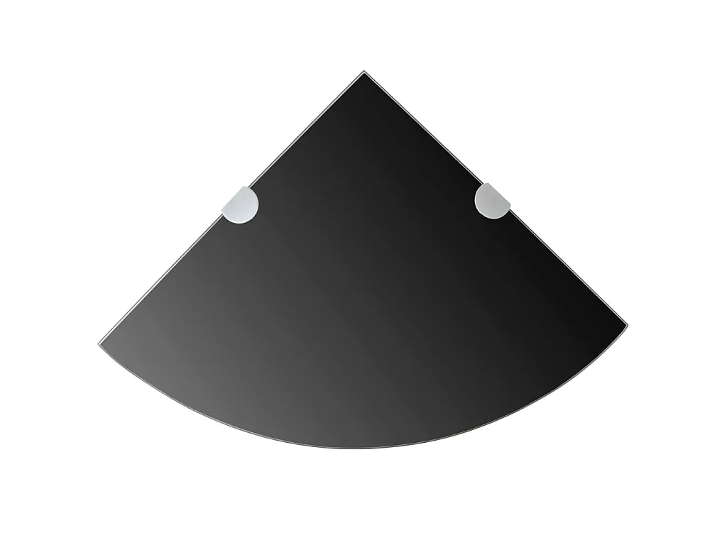 Hoekschap met chromen dragers zwart 35x35 cm glas